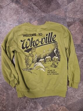 Hybrid Apparel Who-ville Graphic Crewneck Sweatshirt - Olive Green